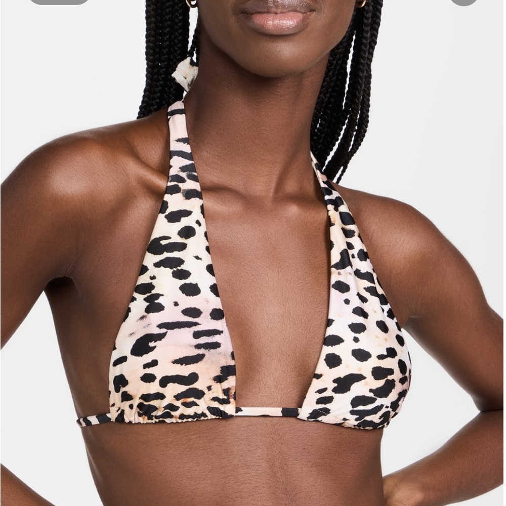 Good American Shine Ruched Halter Bikini Top